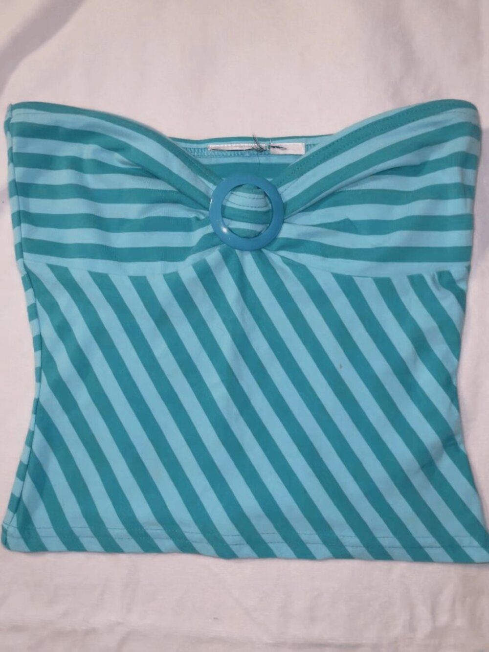 Summer Essential : Y2k / Teal / Stripe Tube Top